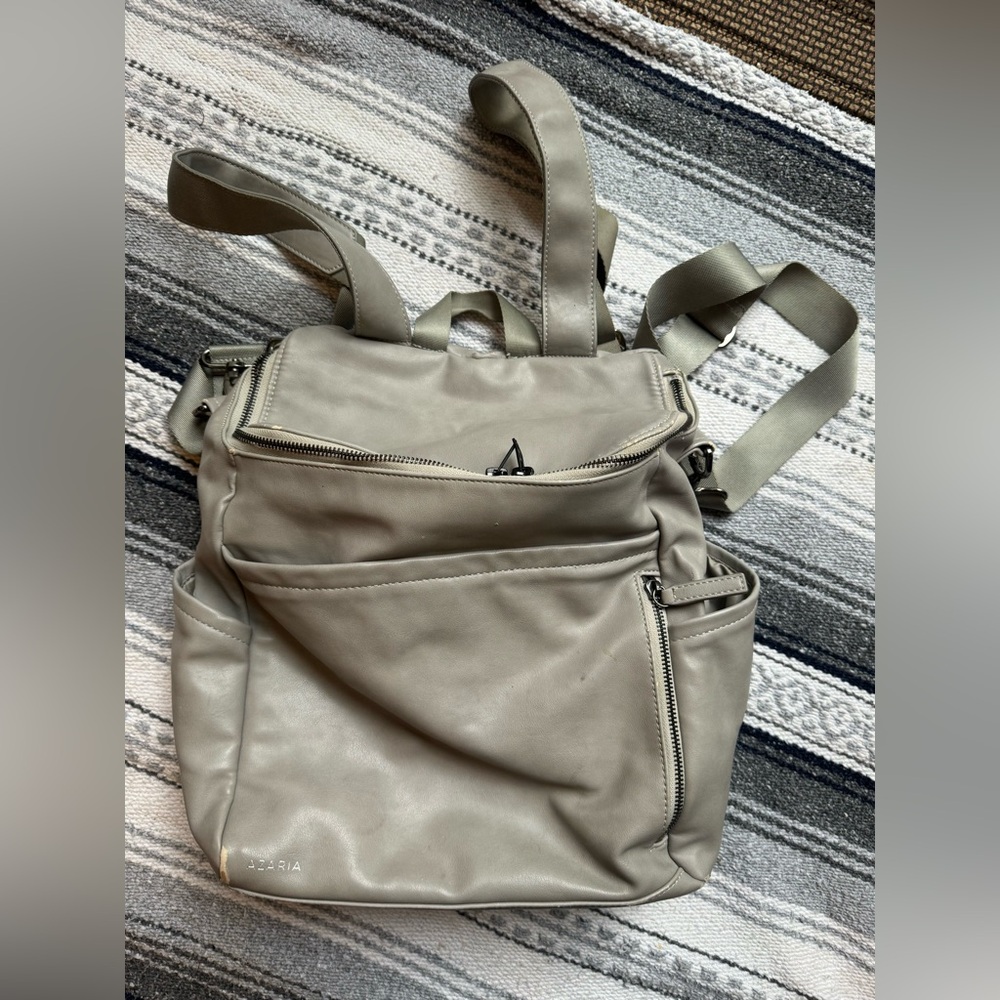 Grey Azaria Vegan Leather Diaper Bag - Picture 2 of 9